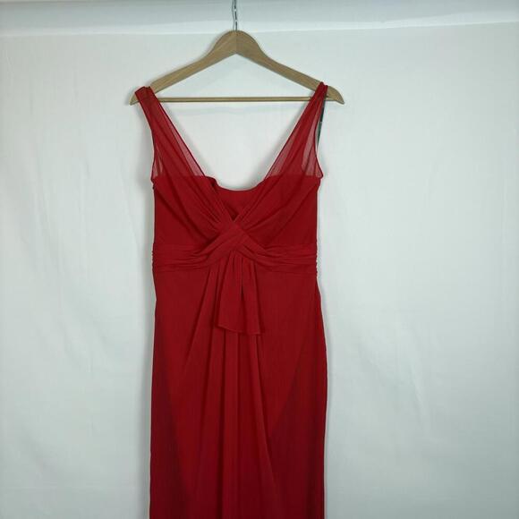 Vera Wang White (8) Red Chiffon Column Evening Gown Formal Goddess Evening Dress - Picture 3 of 6